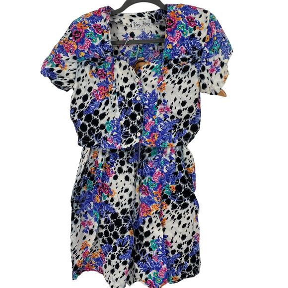 Paris Blues Vintage Floral Polka Dot 2 Piece Outfit Size Small / 5 - Picture 1 of 10